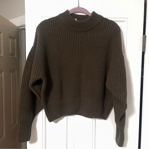 NWT H&M mock-neck olive sweater